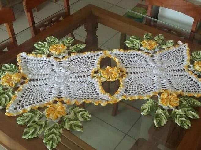 Ideias de padrões para trilho de mesa em crochê. - ideias de padroes para trilho de mesa em croche